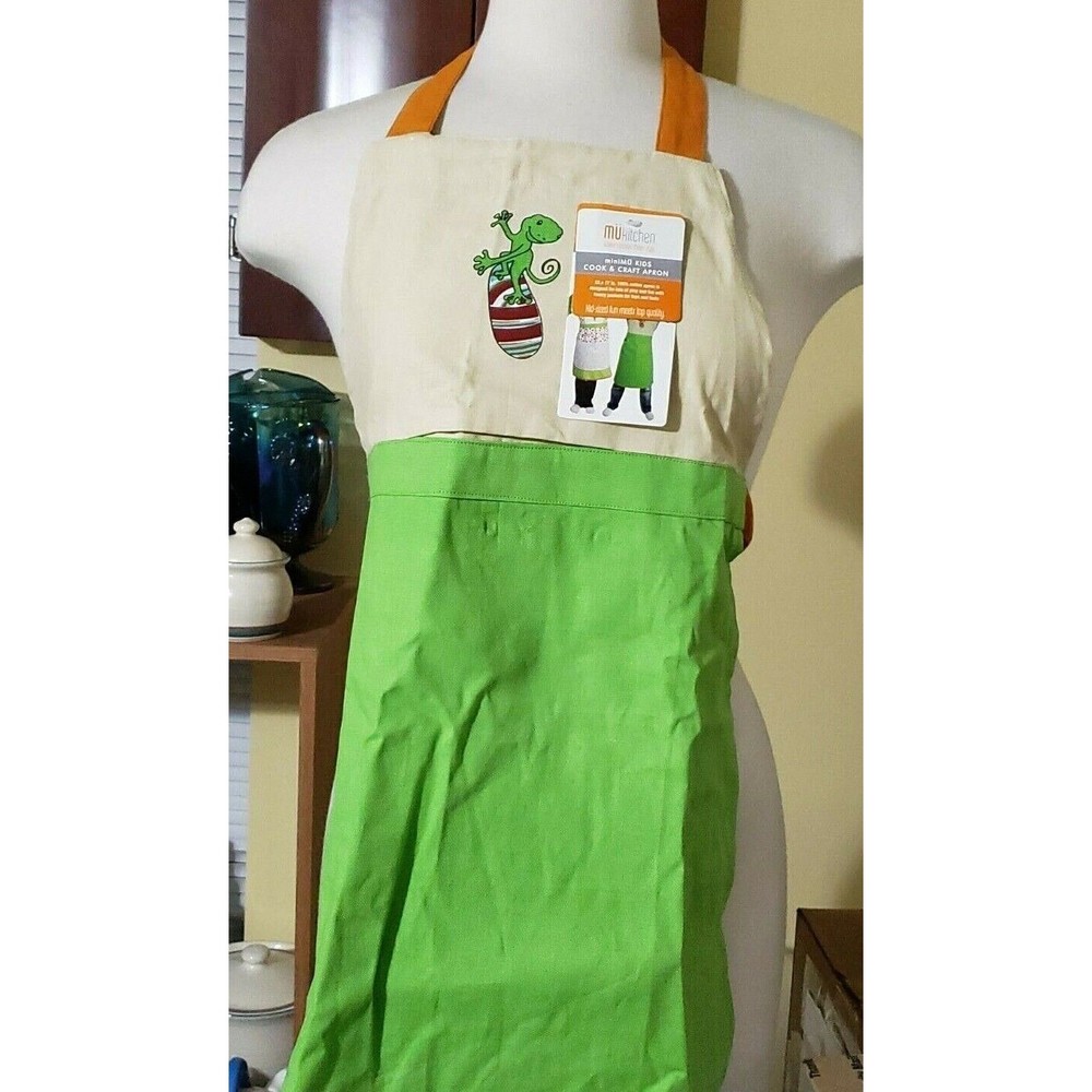 Kids Kitchen Apron Cooking  Surfin' Lizard MiniMU 100% Cotton MUKitchen India